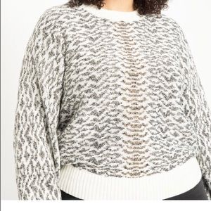 Jacquard sweater with print